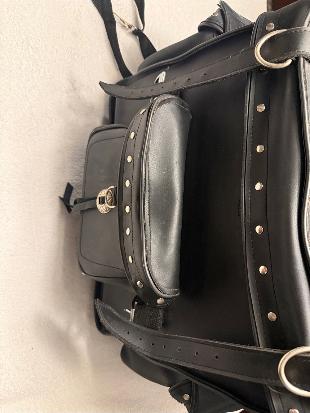 Black Studded Women’s Handlebar Bag - Classic Black